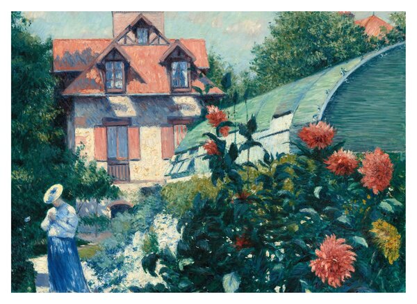 Üveg kép - Gustave Caillebotte, Dahlias, Garden at Petit Gennevilliers, reprodukciók (70x50 cm)