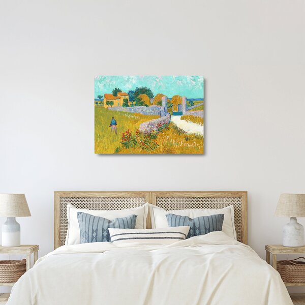 Üveg kép - Vincent van Gogh, Farmhouse in Provence, reprodukciók (70x50 cm)