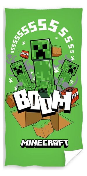 Minecraft Creeper Boom gyerek törölköző, 70 x 140 cm