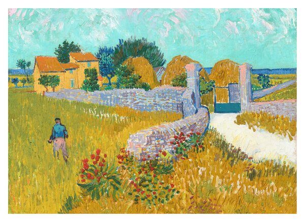 Üveg kép - Vincent van Gogh, Farmhouse in Provence, reprodukciók (70x50 cm)