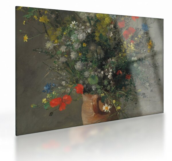 Üveg kép - Auguste Renoir, Flowers in a Vase, reprodukciók (70x50 cm)