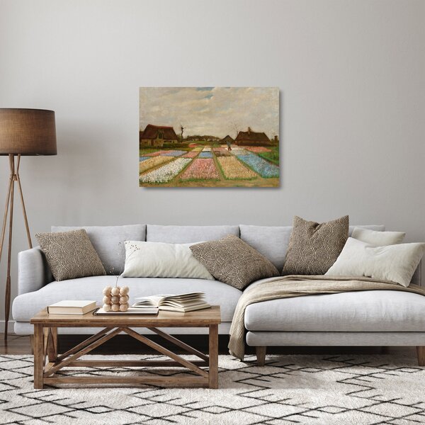 Üveg kép - Vincent van Gogh, Flower Beds in Holland, reprodukciók (70x50 cm)