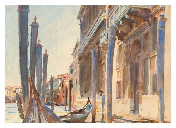 Üveg kép - John Singer Sargent, Gondola Moorings on the Grand Canal, reprodukciók (70x50 cm)