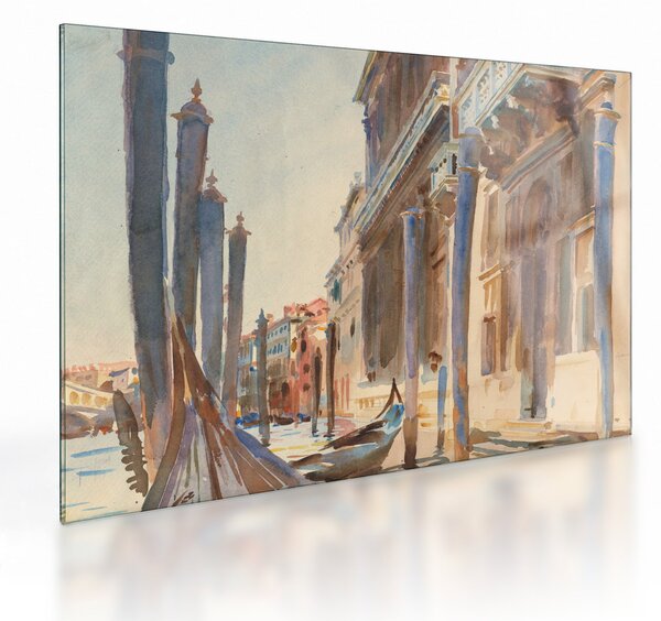 Üveg kép - John Singer Sargent, Gondola Moorings on the Grand Canal, reprodukciók (70x50 cm)