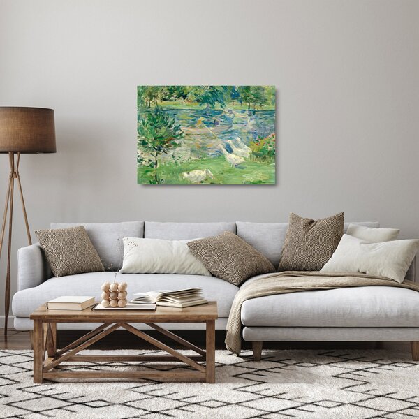 Üveg kép - Berthe Morisot, Girl in a Boat with Geese, reprodukciók (70x50 cm)