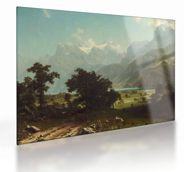 Üveg kép - Albert Bierstadt, Lake Lucerne, reprodukciók (70x50 cm)