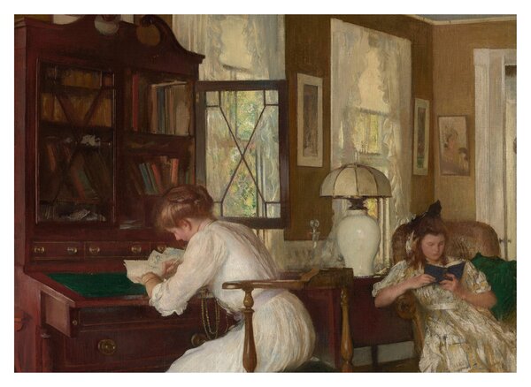 Üveg kép - Edmund Tarbell, Josephine and Mercie, reprodukciók (70x50 cm)
