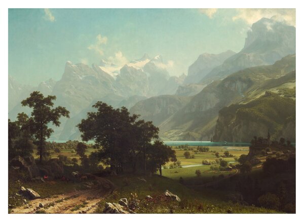 Üveg kép - Albert Bierstadt, Lake Lucerne, reprodukciók (70x50 cm)