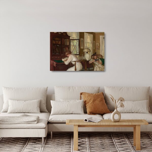 Üveg kép - Edmund Tarbell, Josephine and Mercie, reprodukciók (70x50 cm)