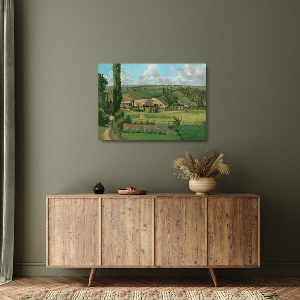 Üveg kép - Camille Pissarro, Landscape at Les Pâtis, Pontoise, reprodukciók (70x50 cm)