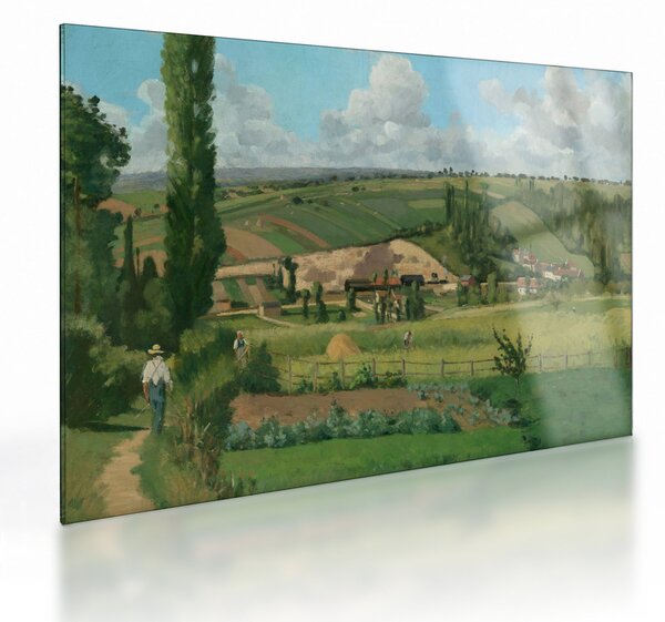 Üveg kép - Camille Pissarro, Landscape at Les Pâtis, Pontoise, reprodukciók (70x50 cm)