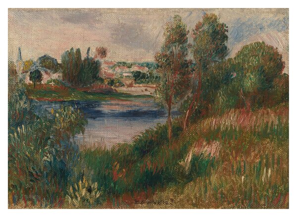 Üveg kép - Auguste Renoir, Landscape at Vetheuil, reprodukciók (70x50 cm)