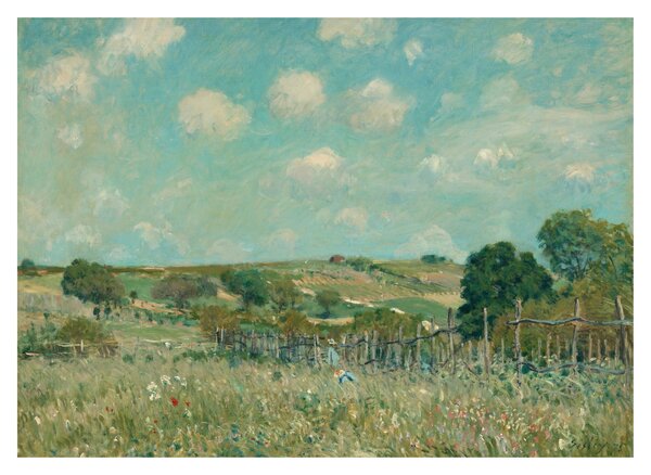 Üveg kép - Alfred Sisley, Meadow, reprodukciók (70x50 cm)