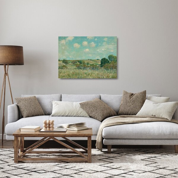 Üveg kép - Alfred Sisley, Meadow, reprodukciók (70x50 cm)