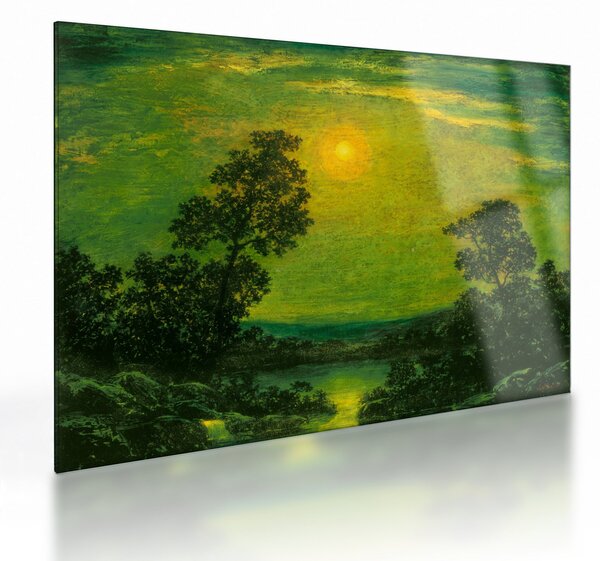 Üveg kép - Imitator of Ralph Albert Blakelock, Moonlight, reprodukciók (70x50 cm)
