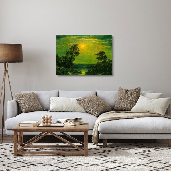 Üveg kép - Imitator of Ralph Albert Blakelock, Moonlight, reprodukciók (70x50 cm)