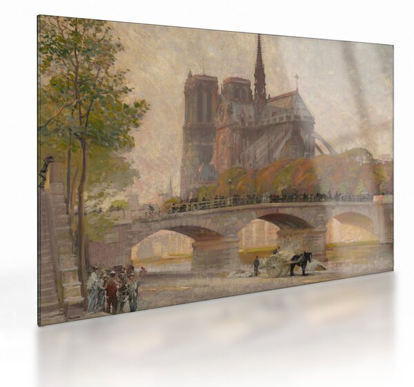 Üveg kép - Robert William Vonnoh, Notre Dame de Paris, reprodukciók (70x50 cm)