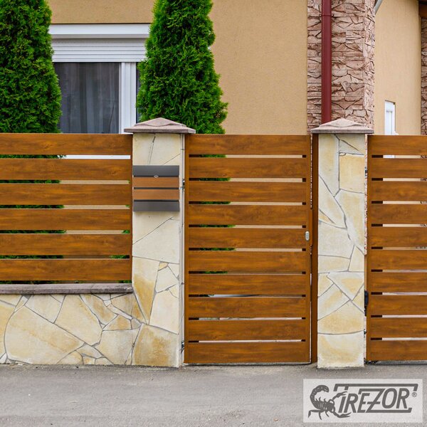 Trezor Postaláda Fence Design III. Fadekor Antracit-Arany tölgy