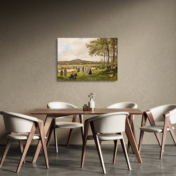 Üveg kép - French 19th Century, Race Course at Longchamps, reprodukciók (70x50 cm)