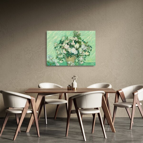 Üveg kép - Vincent van Gogh, Roses, reprodukciók (70x50 cm)