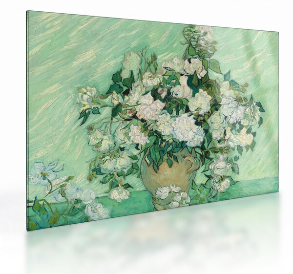 Üveg kép - Vincent van Gogh, Roses, reprodukciók (70x50 cm)
