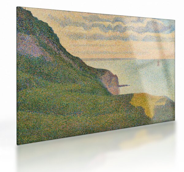 Üveg kép - Georges Seurat, Seascape at Port-en-Bessin, Normandy, reprodukciók (70x50 cm)