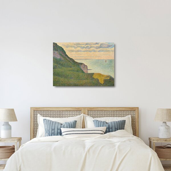 Üveg kép - Georges Seurat, Seascape at Port-en-Bessin, Normandy, reprodukciók (70x50 cm)