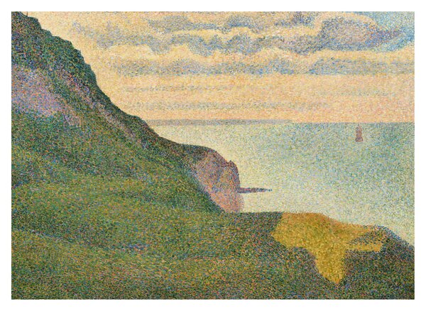 Üveg kép - Georges Seurat, Seascape at Port-en-Bessin, Normandy, reprodukciók (70x50 cm)