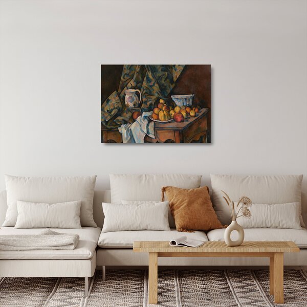 Üveg kép - Paul Cézanne, Still Life with Apples and Peaches, reprodukciók (70x50 cm)