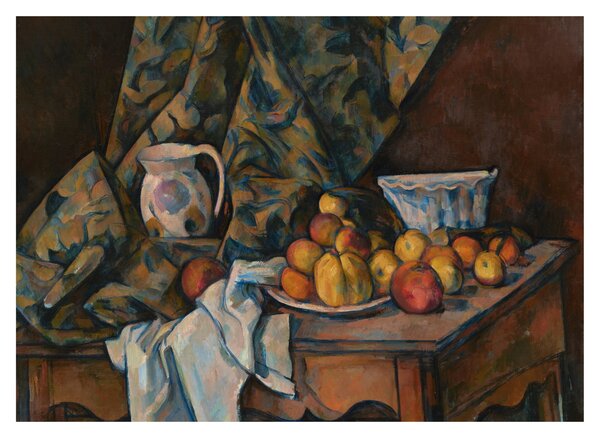 Üveg kép - Paul Cézanne, Still Life with Apples and Peaches, reprodukciók (70x50 cm)