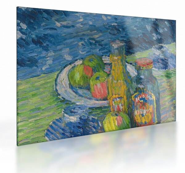 Üveg kép - Alexej von Jawlensky, Still Life with Bottles and Fruit, reprodukciók (70x50 cm)