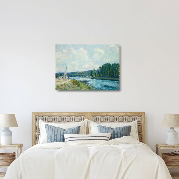 Üveg kép - Alfred Sisley, The Banks of the Oise, reprodukciók (70x50 cm)