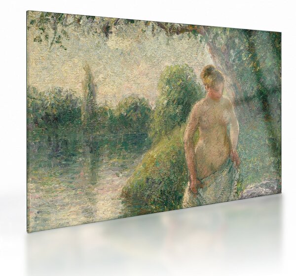 Üveg kép - Camille Pissarro, The Bather, reprodukciók (70x50 cm)