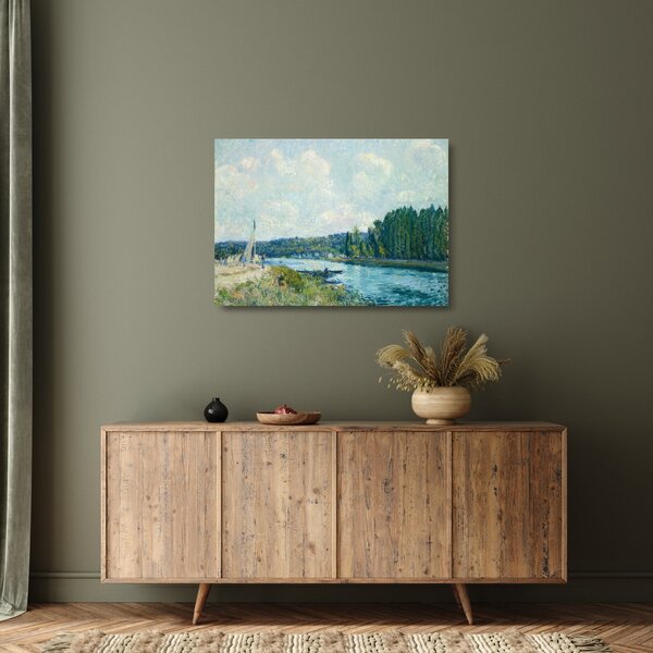 Üveg kép - Alfred Sisley, The Banks of the Oise, reprodukciók (70x50 cm)