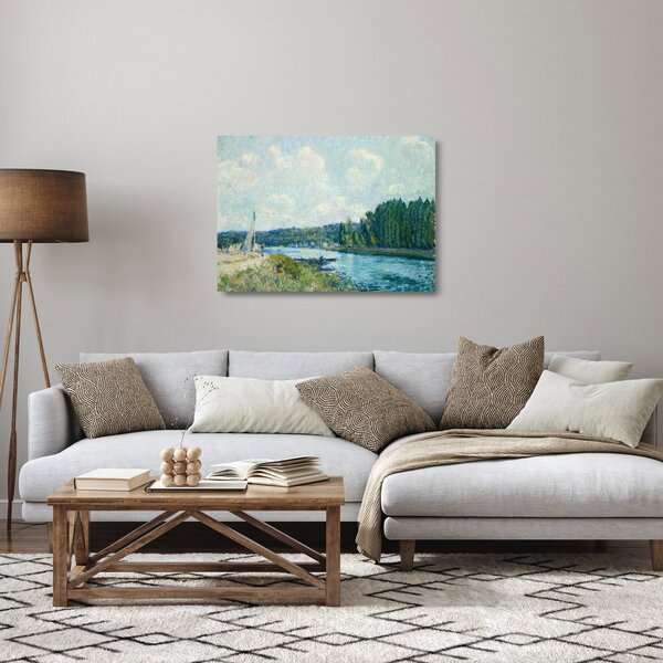 Üveg kép - Alfred Sisley, The Banks of the Oise, reprodukciók (70x50 cm)
