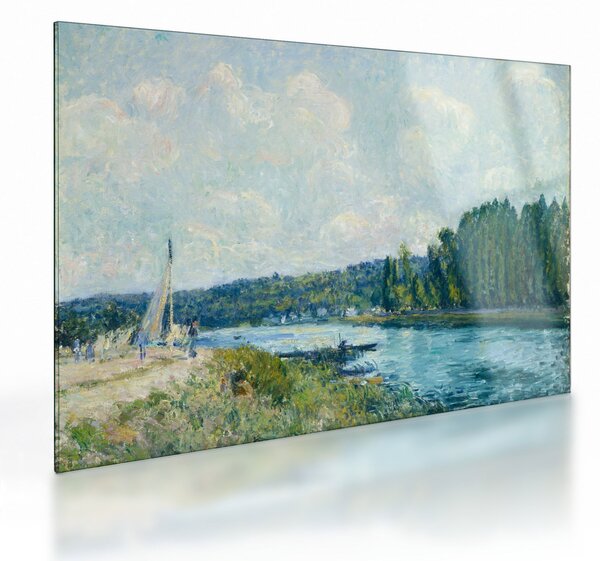 Üveg kép - Alfred Sisley, The Banks of the Oise, reprodukciók (70x50 cm)