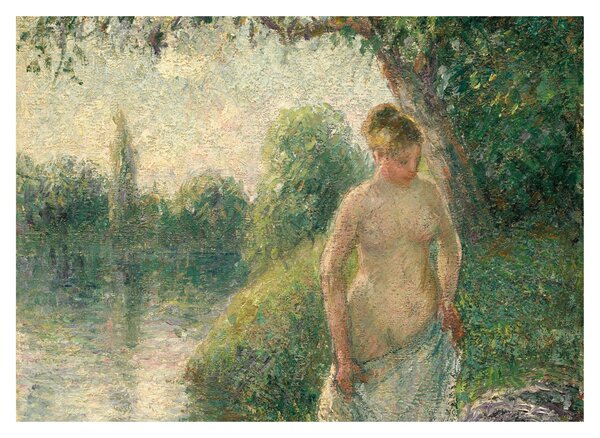 Üveg kép - Camille Pissarro, The Bather, reprodukciók (70x50 cm)