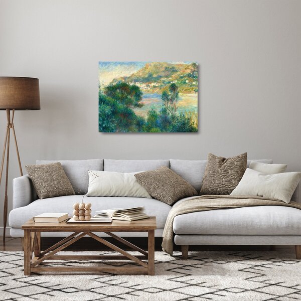 Üveg kép - Auguste Renoir, View of Monte Carlo from Cap Martin, reprodukciók (70x50 cm)
