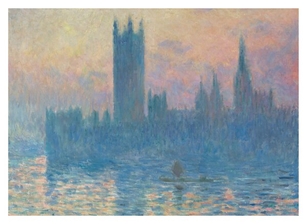 Üveg kép - Claude Monet, The Houses of Parliament, Sunset, reprodukciók (70x50 cm)