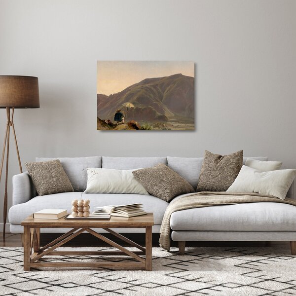 Üveg kép - Jules Coignet, View of Bozen with a Painter, reprodukciók (70x50 cm)