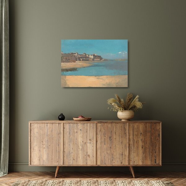 Üveg kép - Odilon Redon, Village by the Sea in Brittany, reprodukciók (70x50 cm)