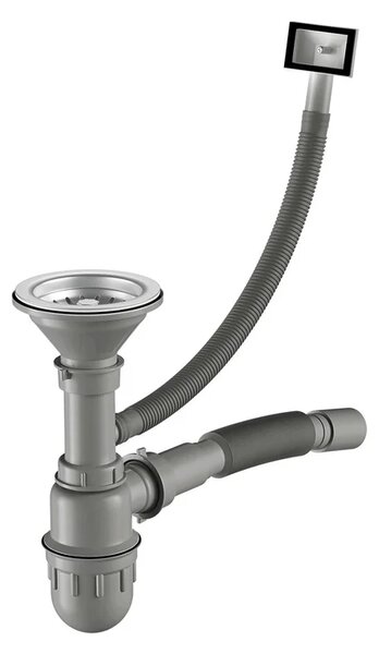 Melanstar HD7643S Cseptálcás Konyhai Mosogatótálca és Cook Állló Mosogató Csaptelep Szett - Inox, Szifonnal