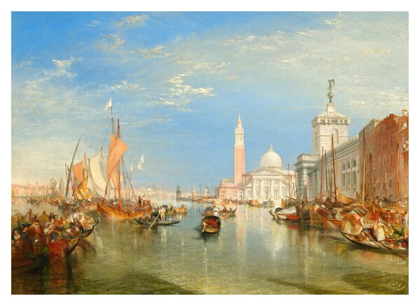 Üveg kép - Joseph Mallord William Turner, Venice the Dogana and San Giorgio Maggiore, reprodukciók (70x50 cm)
