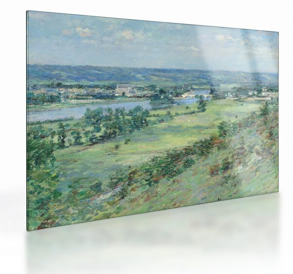 Üveg kép - Theodore Robinson, The Valley of the Seine, From the Hills of Giverny, reprodukciók (70x50 cm)