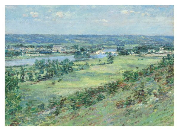 Üveg kép - Theodore Robinson, The Valley of the Seine, From the Hills of Giverny, reprodukciók (70x50 cm)