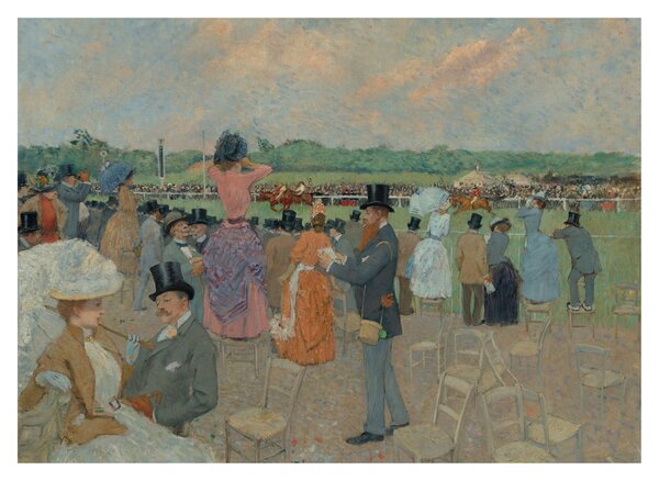 Üveg kép - Jean-Louis Forain, The Races at Longchamp, reprodukciók (70x50 cm)