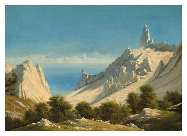 Üveg kép - Georg Emil Libert, View of Sommerspiret, the Cliffs of Møn, reprodukciók (70x50 cm)