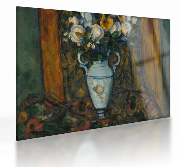 Üveg kép - Paul Cézanne, Vase of Flowers, reprodukciók (70x50 cm)