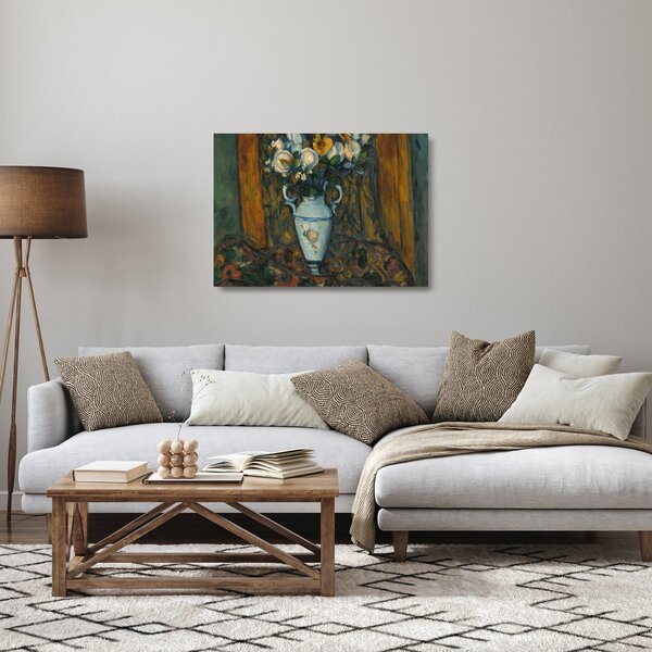 Üveg kép - Paul Cézanne, Vase of Flowers, reprodukciók (70x50 cm)