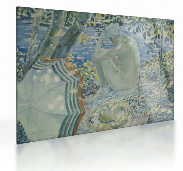 Üveg kép - Frederick Carl Frieseke, On the Bank, reprodukciók (70x50 cm)